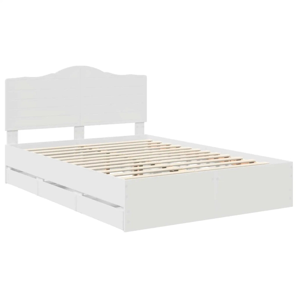 Letto matrimoniale | Letto per adulti | Struttura del letto Bianco 160 x 200 cm Legno Ingegnerizzato