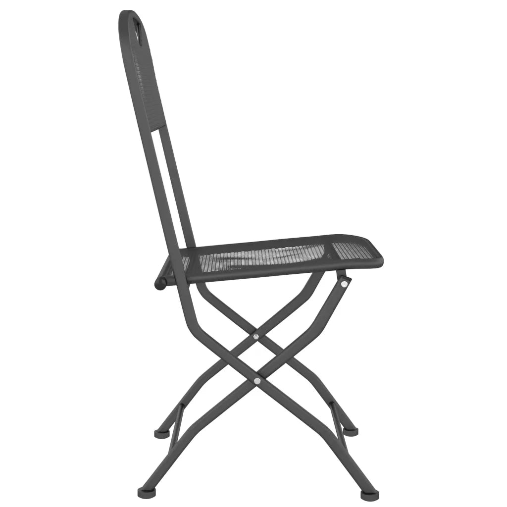 Set da Pranzo per Giardino 5pz | Set Salotto da Giardino Rete Metallica Espansa Antracite