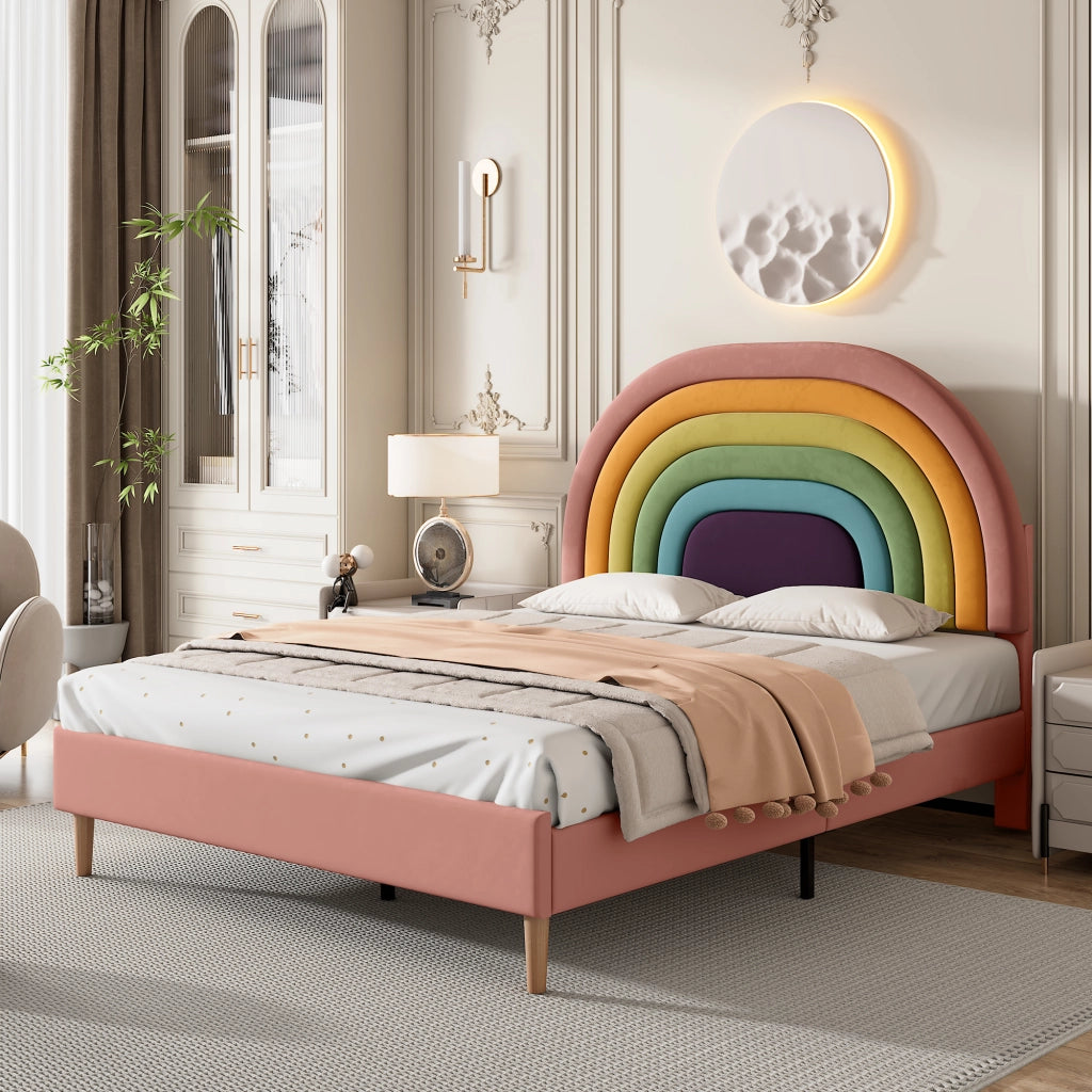 letto imbottito velluto rosa 140 x 200 cm