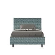 Letto una piazza e mezza contenitore imbottito 120x200 tessuto Aragona 8 blu Adele