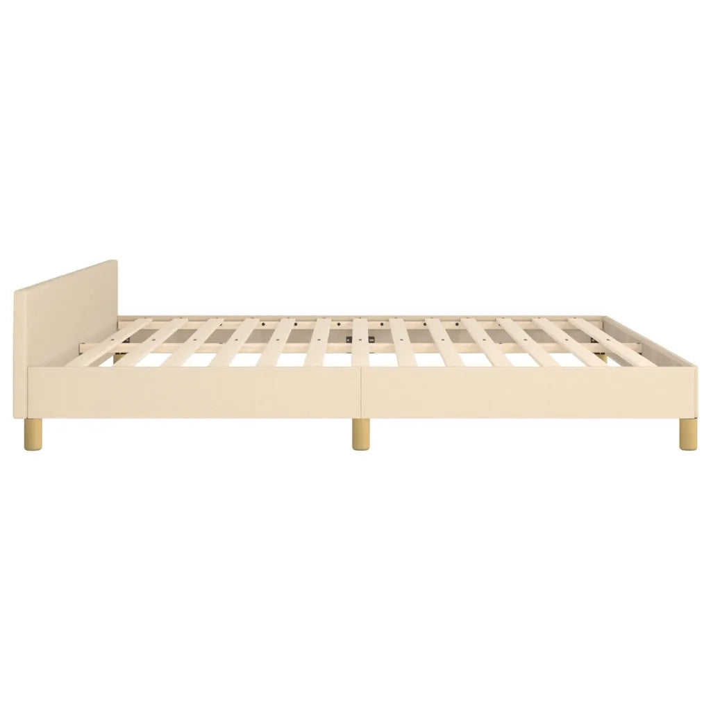 Letto matrimoniale | Letto per adulti | Giroletto con Testiera Crema 180x200 cm in Tessuto