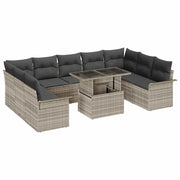 Set Divano da Giardino con cuscino 10 pcs Grigio chiaro 3357085