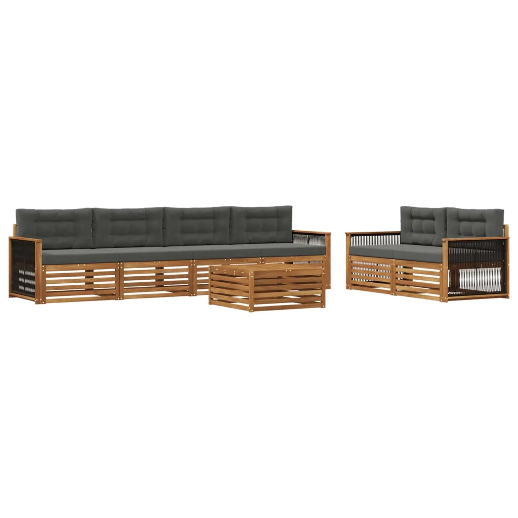 Set di divani da esterno 7 pz Naturale e Antracite 3383055