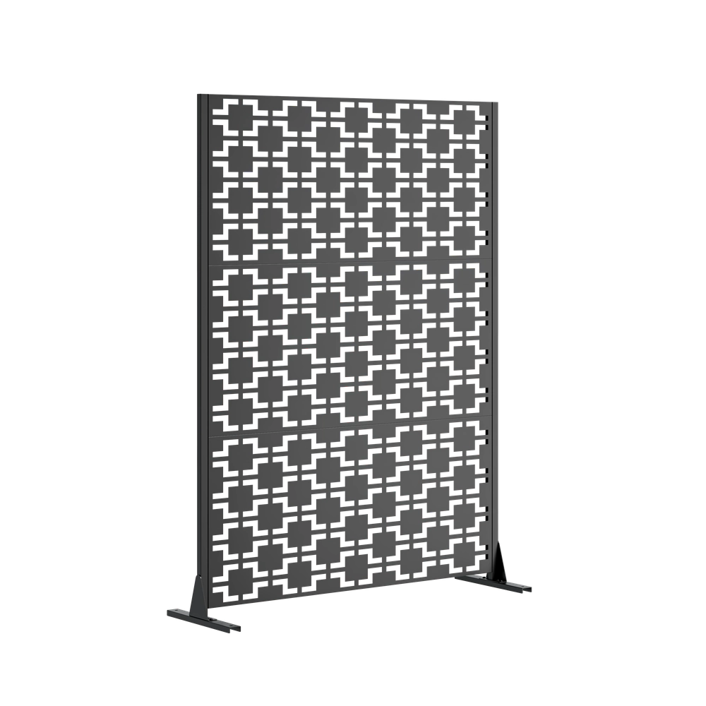 Paravento da Giardino in Metallo ¨C Xylo ¨C 183x116 cm, per Balcone, Patio e Terrazza