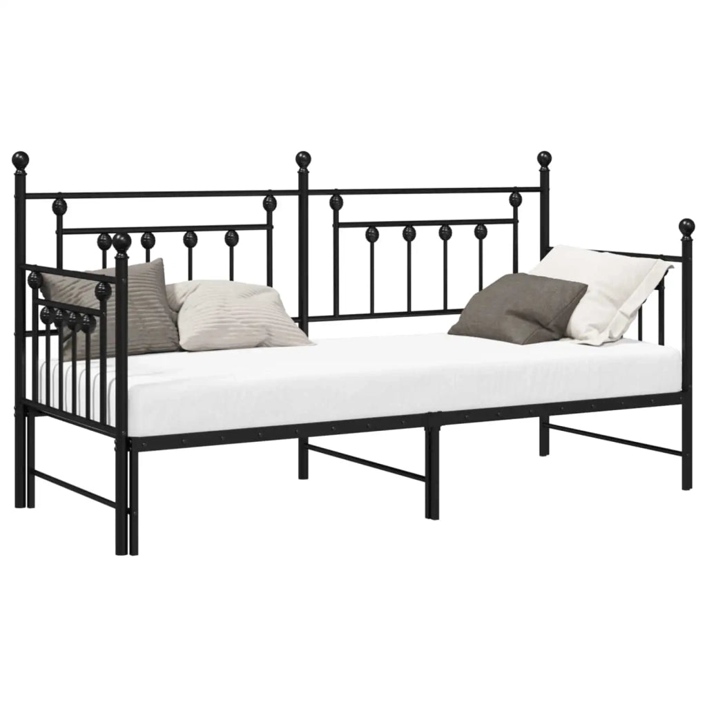 Struttura per letto di giorno-Giroletto Nero 80 x 200 cm Acciaio