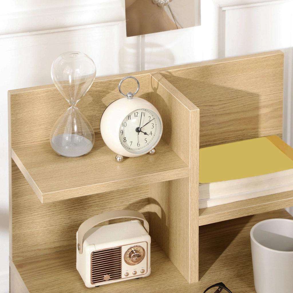 Comodino 1 Cassetto 2 Ripiani 45x35x73 cm in Legno Truciolare Naturale