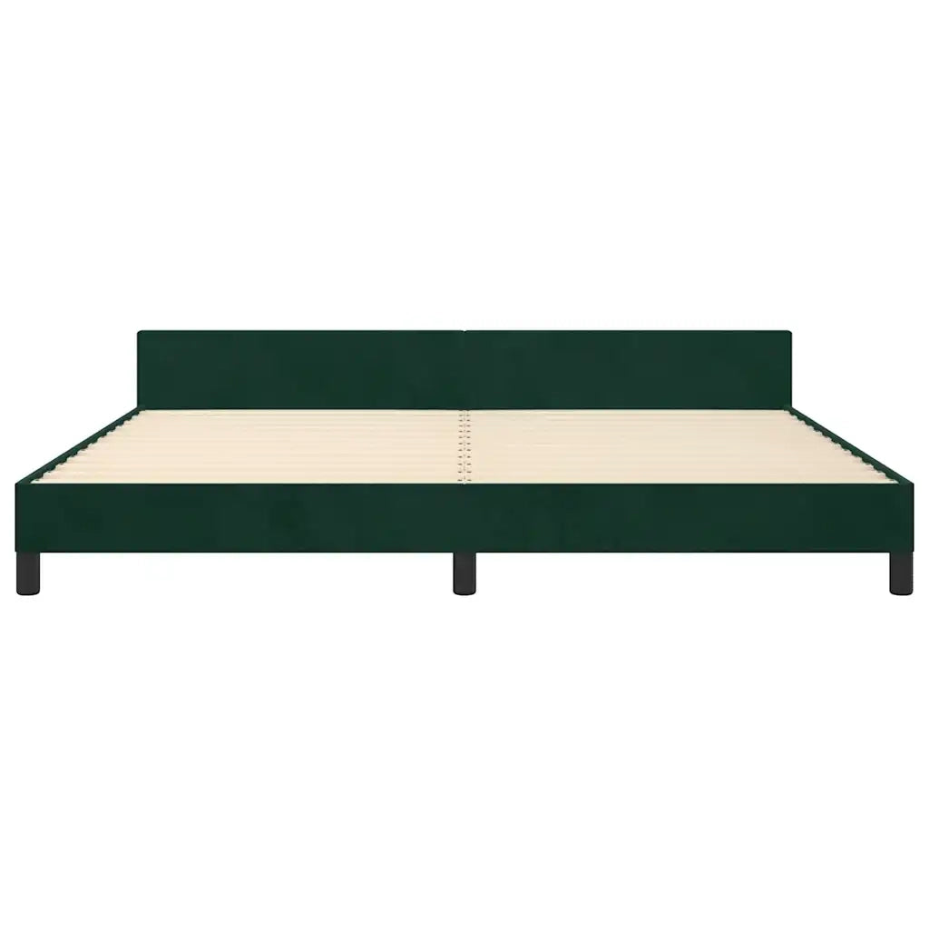 Letto matrimoniale | Letto per adulti | Giroletto senza Materasso Verde Scuro 200x200 cm in Velluto