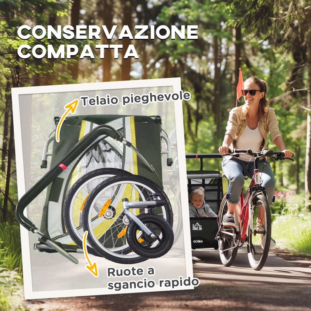 Rimorchio Bici Bambini 2 in 1 ¨C zephmum ¨C Giallo