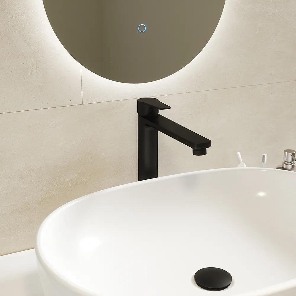 Set miscelatori: lavabo alto bidet senza scarico ed esterno doccia nero opaco | Jane