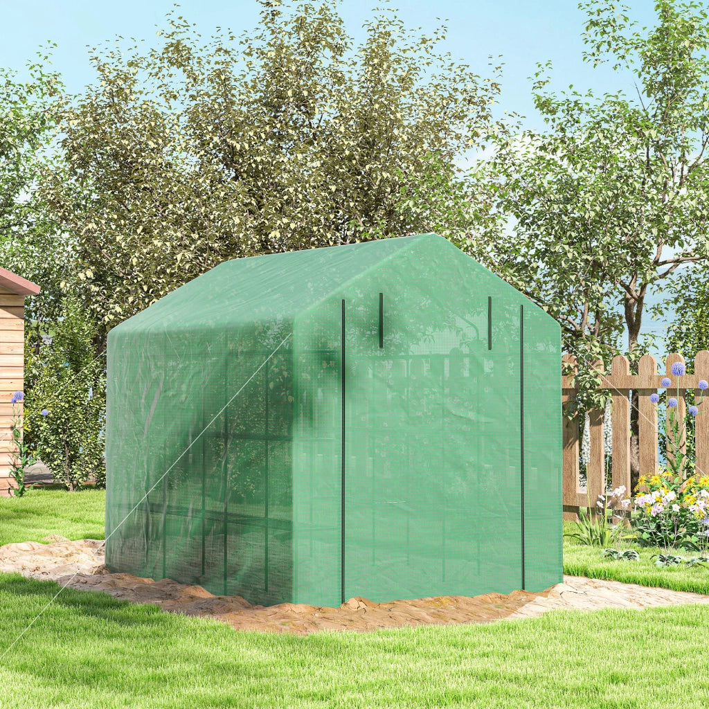 Serra da Giardino con Scaffali ¨C Zephmum ¨C Verde 244x180x210 cm