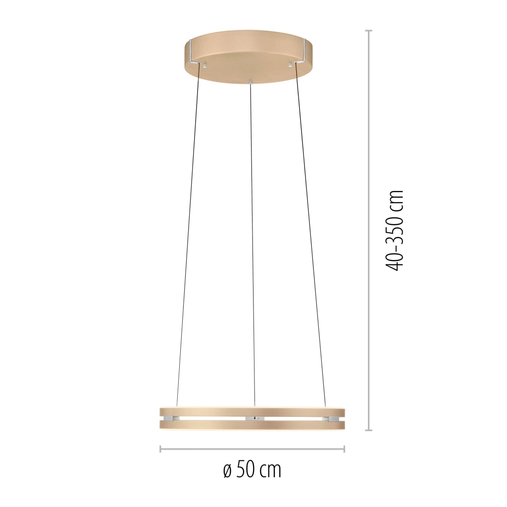 Sospensione anello ottone opaco LED 20W Paul Neuhaus
