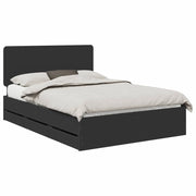 Letto matrimoniale | Letto per adulti | Struttura del letto Nero 150 x 200 cm Legno Ingegnerizzato