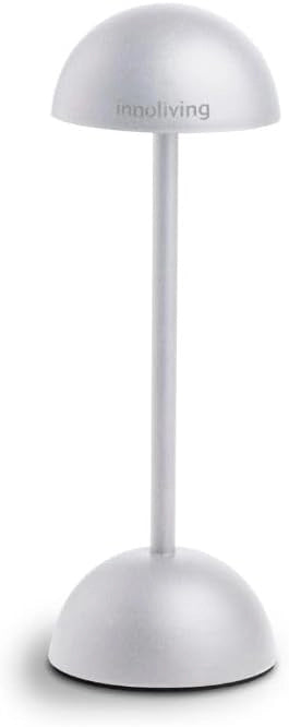 Innoliving lampada LED da tavolo INN-293 Bianca, ricaricabile USB, Touch con Luce Dimmerabile a 3 Livelli per interni ed esterni