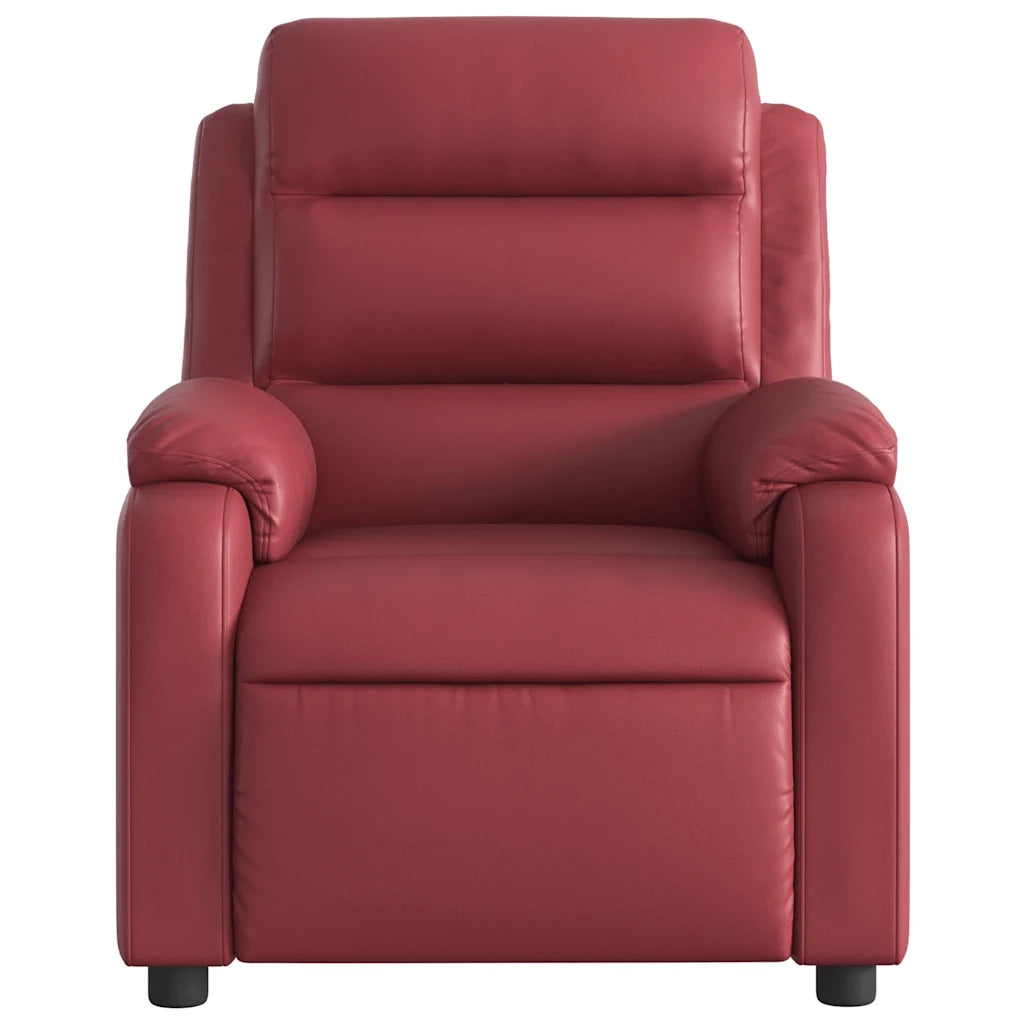 Poltrona Massaggiante Reclinabile Rosso vino in Similpelle 373497