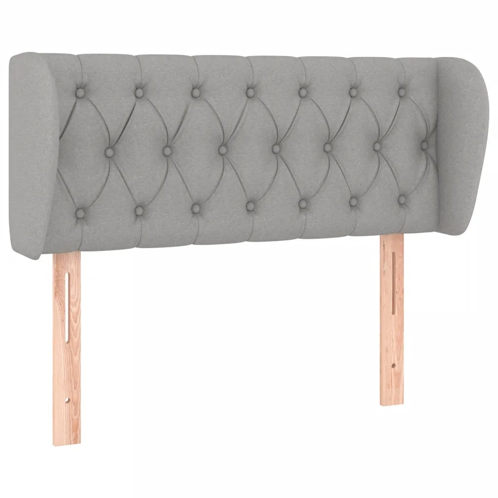 Testiera | Testata ad Orecchio Grigio Chiaro 93x23x78/88 cm in Tessuto