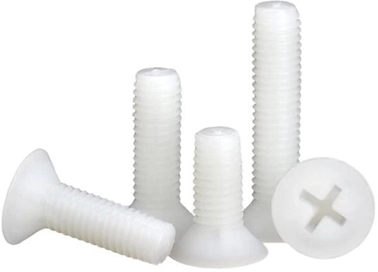 Viti in nylon - M5x15mm - Leggeri e resistenti - Bianchi - 50 pezzi