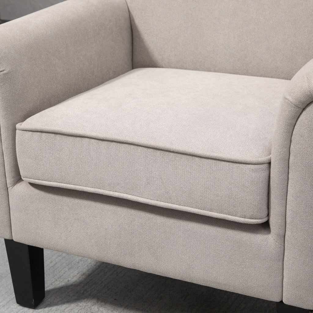 Poltrona con Braccioli Stile Nordico ¨C Xylo ¨C Legno Poliestere Grigio Marrone 79x78x87cm