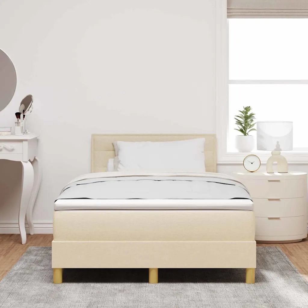 Letto a Sorgente LED con strisce LED Crema 120 x 200 cm Tessuto 3342357