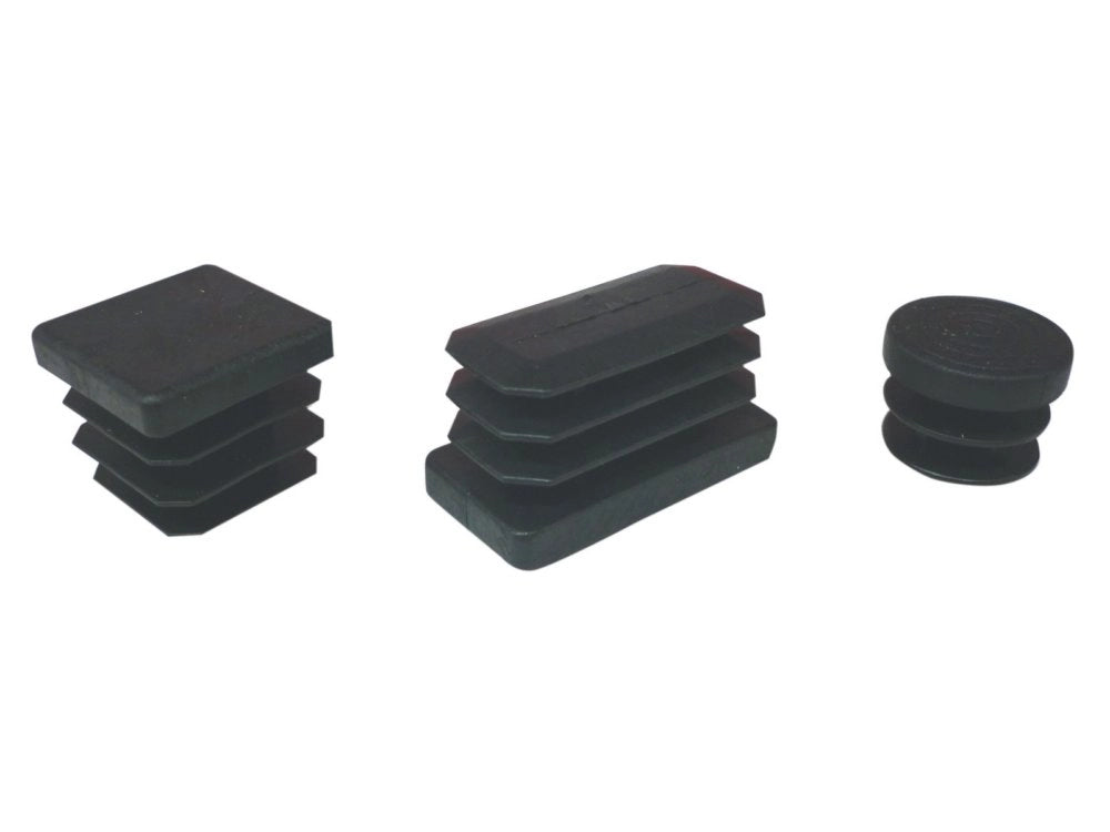 100pz puntali alettati rettangol. 20x50 mm plastica nero cod:ferx.47203