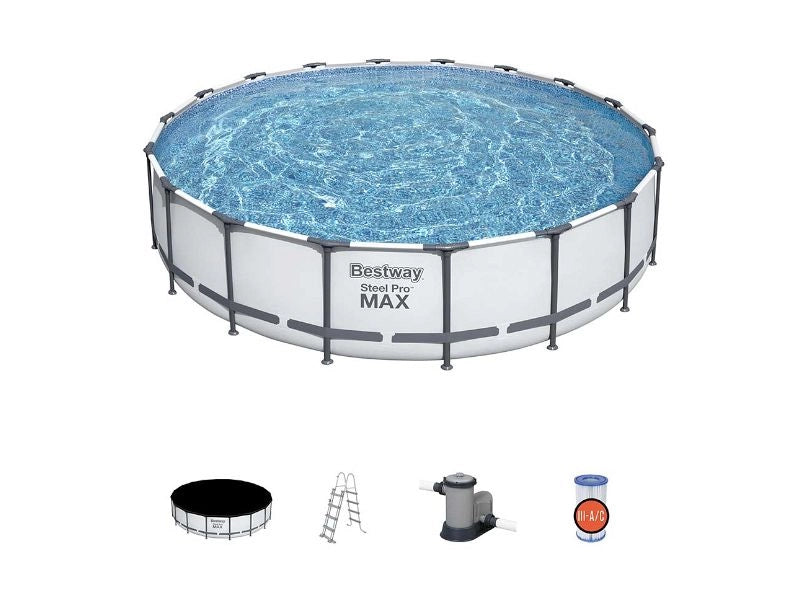 Piscina da giardino fuori terra Steel Pro Max Bestway 56462, tonda 549x122cm con pompa e filtro