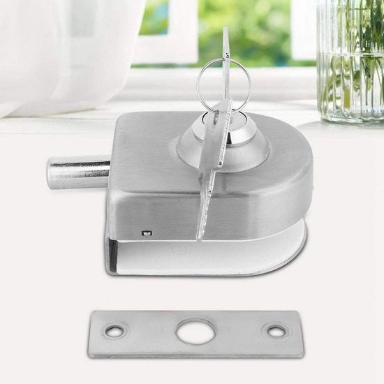 Chiusura Porta in Acciaio Inossidabile - Porta Vetrata - Chiusura Porta Bagno - Chiusura Porta Camera - Installazione Facile - Adatto per Porte di 10-12 mm di Spessore - Chiusura Vetrata