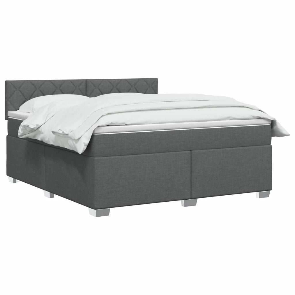 Letto box spring con materasso Grigio Scuro 140 x 190 cm 3450482