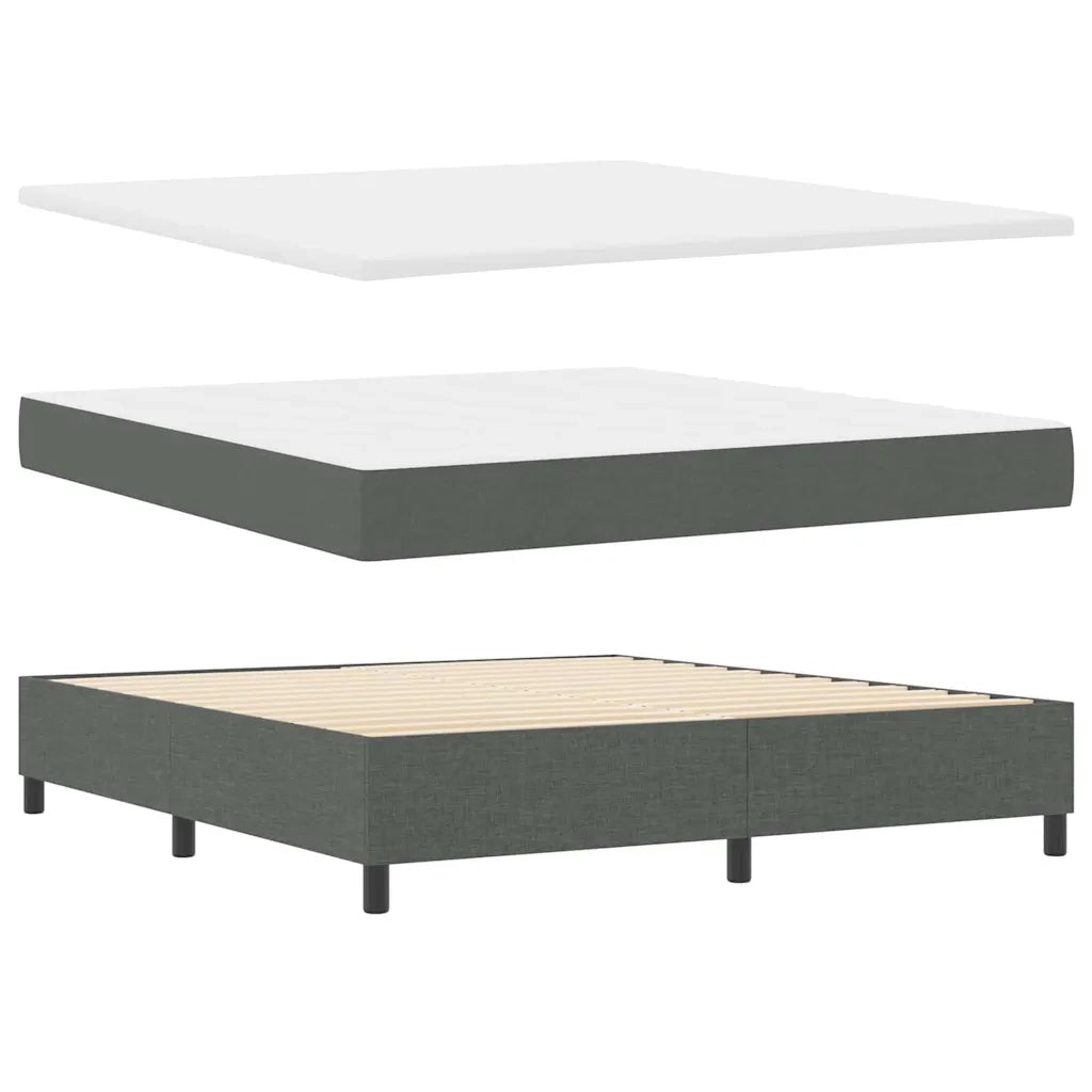 Letto a molle con materasso Grigio scuro 180 x 200 cm Tessuto