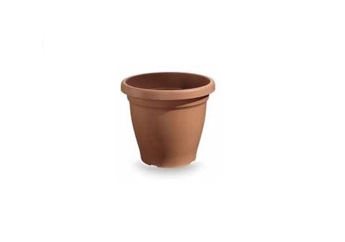 Vaso da esterno tondo in plastica verona Marrone 40 cm veca