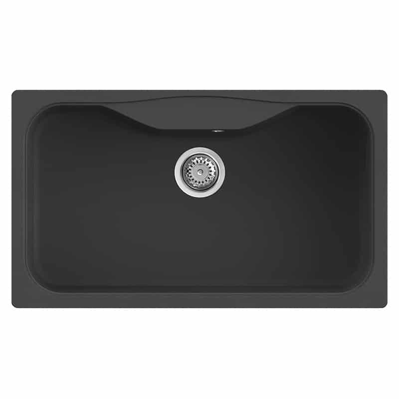 Lavello Elleci Incasso 1 vasca 86x50 Fox 360 Granitek Nero LGF36040