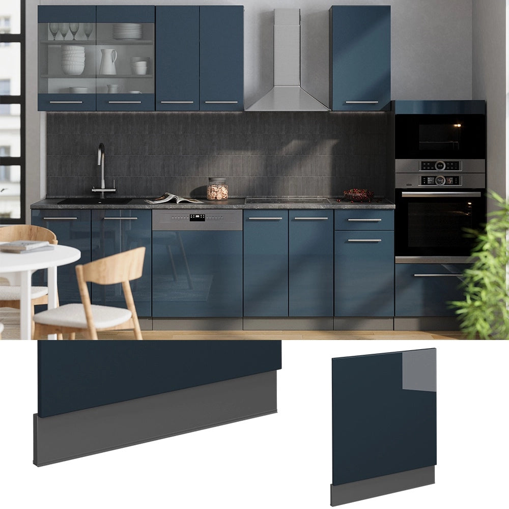 Pannello frontale Fame-Line Blu scuro lucido/Antracite 60 cm, PL Rovere Vicco