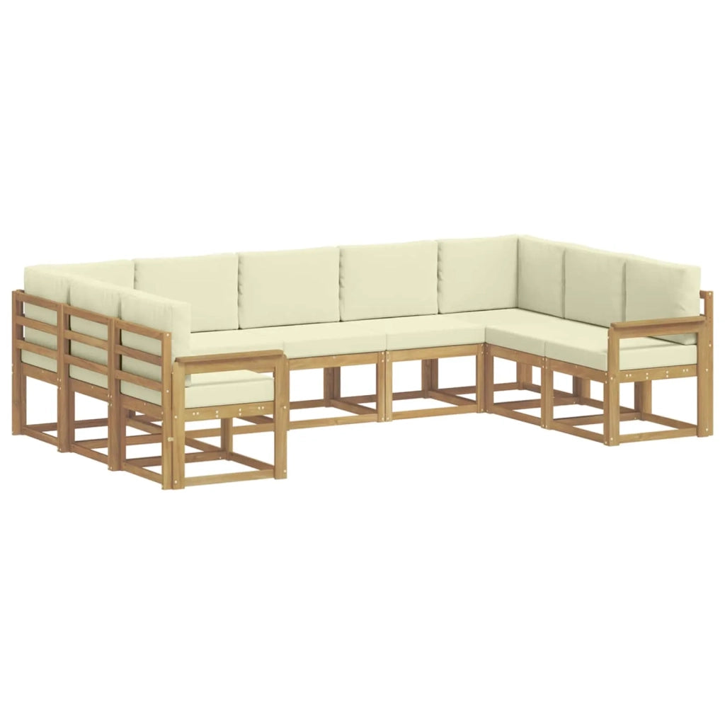 Set di divani da esterno con cuscino 9 pcs Bianco e Crema 3388209