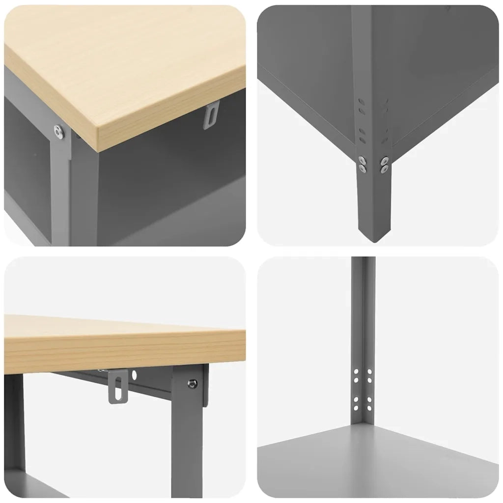 Set banco da lavoro 2 pz Beige e grigio 200 x 55 x 85 cm CFW3137731