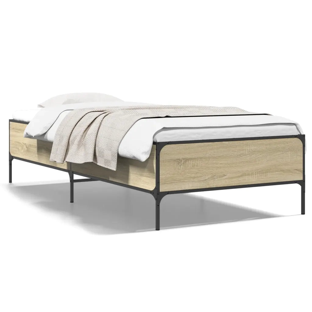 Giroletto Rovere Sonoma 90x200 cm Legno Multistrato e Metallo 844967