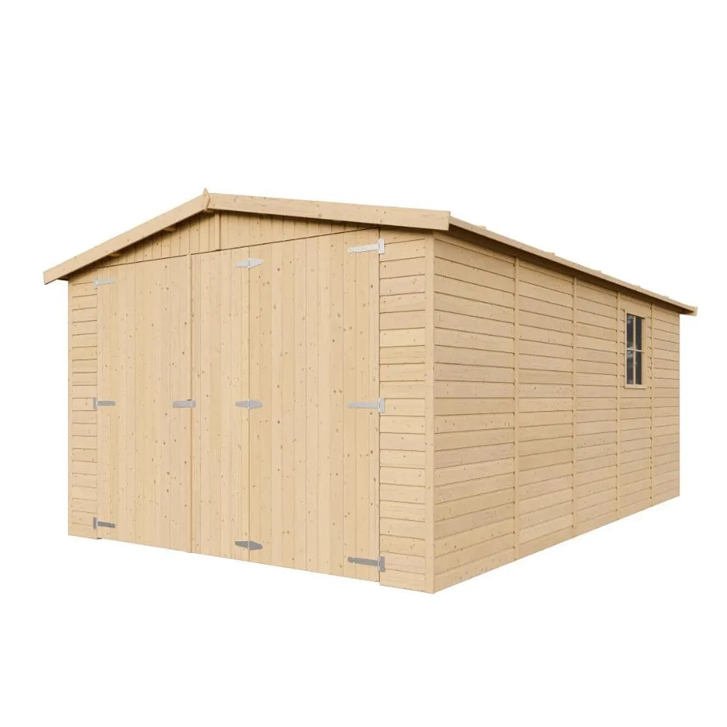 Garage in legno naturale A222x516x324 cm/15 m² - TIMBELA M101