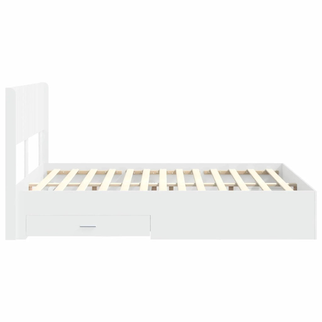 Struttura del letto con stoccaggio e testata Bianco 3414445