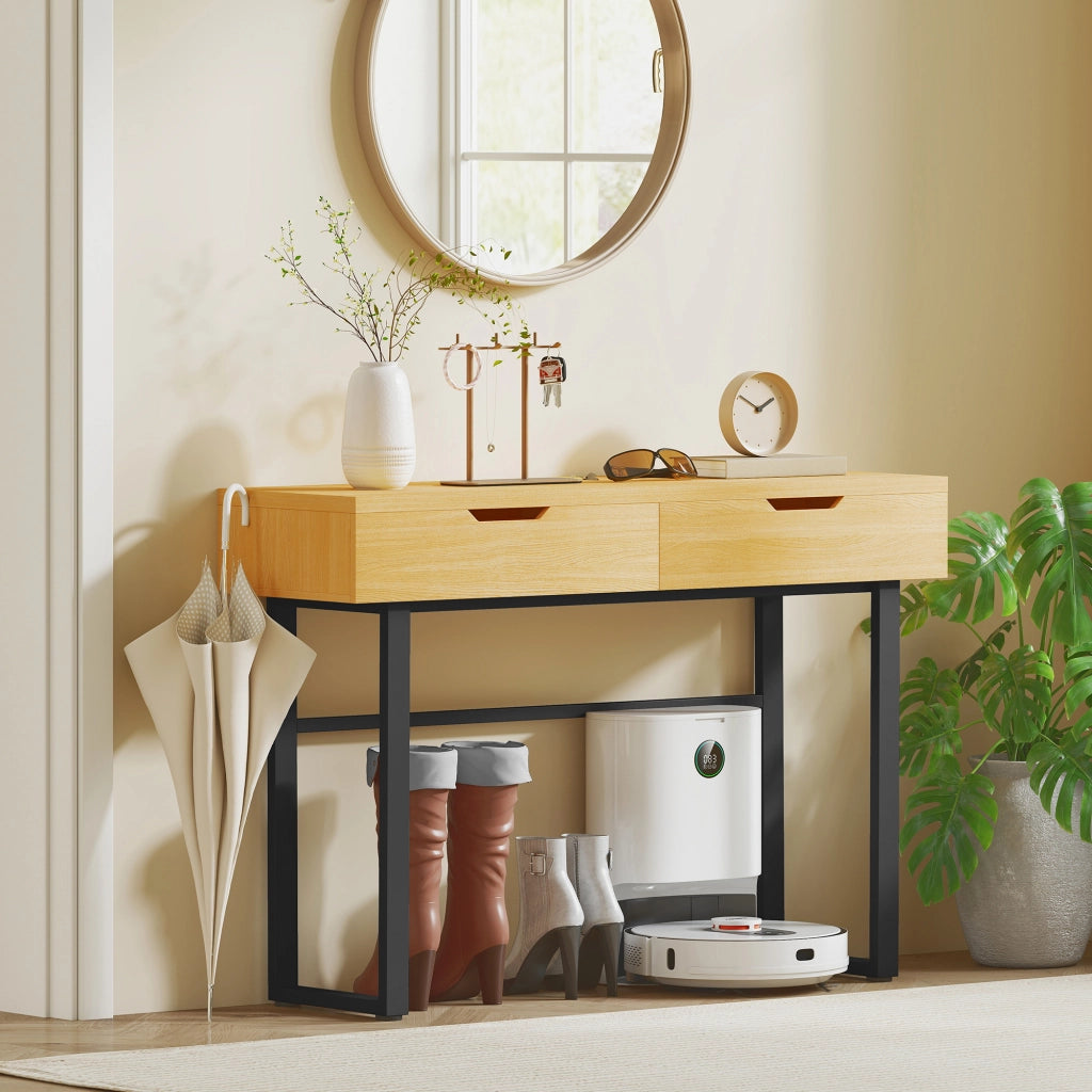 Console ¨C Minimal ¨C metallo, legno, 110 cm