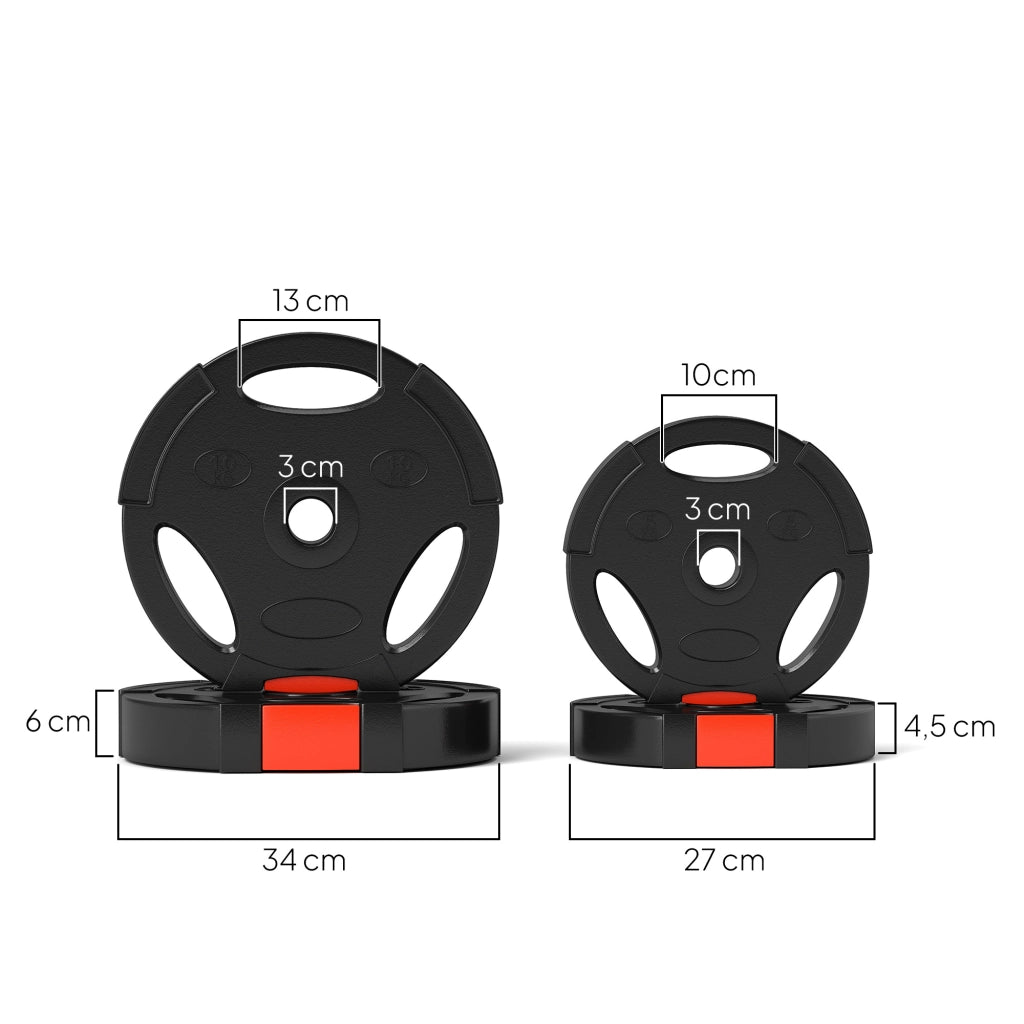 Set Pesi per Allenamento ¨C Minimal ¨C 2x10 kg e 2x5 kg, Nero