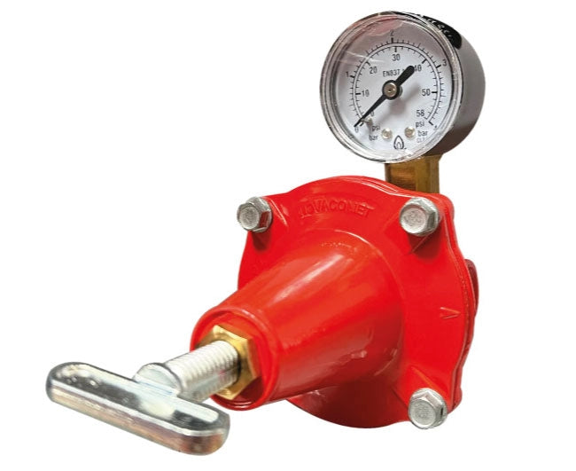 REGOLATORE GAS ALTA PRESSIONE PER GPL CON MANOMETRO KG 40   NOVACOMET