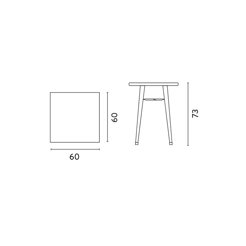 Set Di 2 Tavoli Lamiera 60X60 Silver Moia