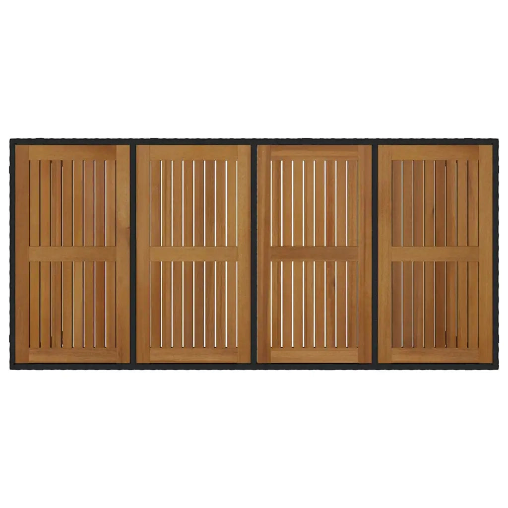 Set da Pranzo per Giardino 7 pcs Nero polyrattan 3365410