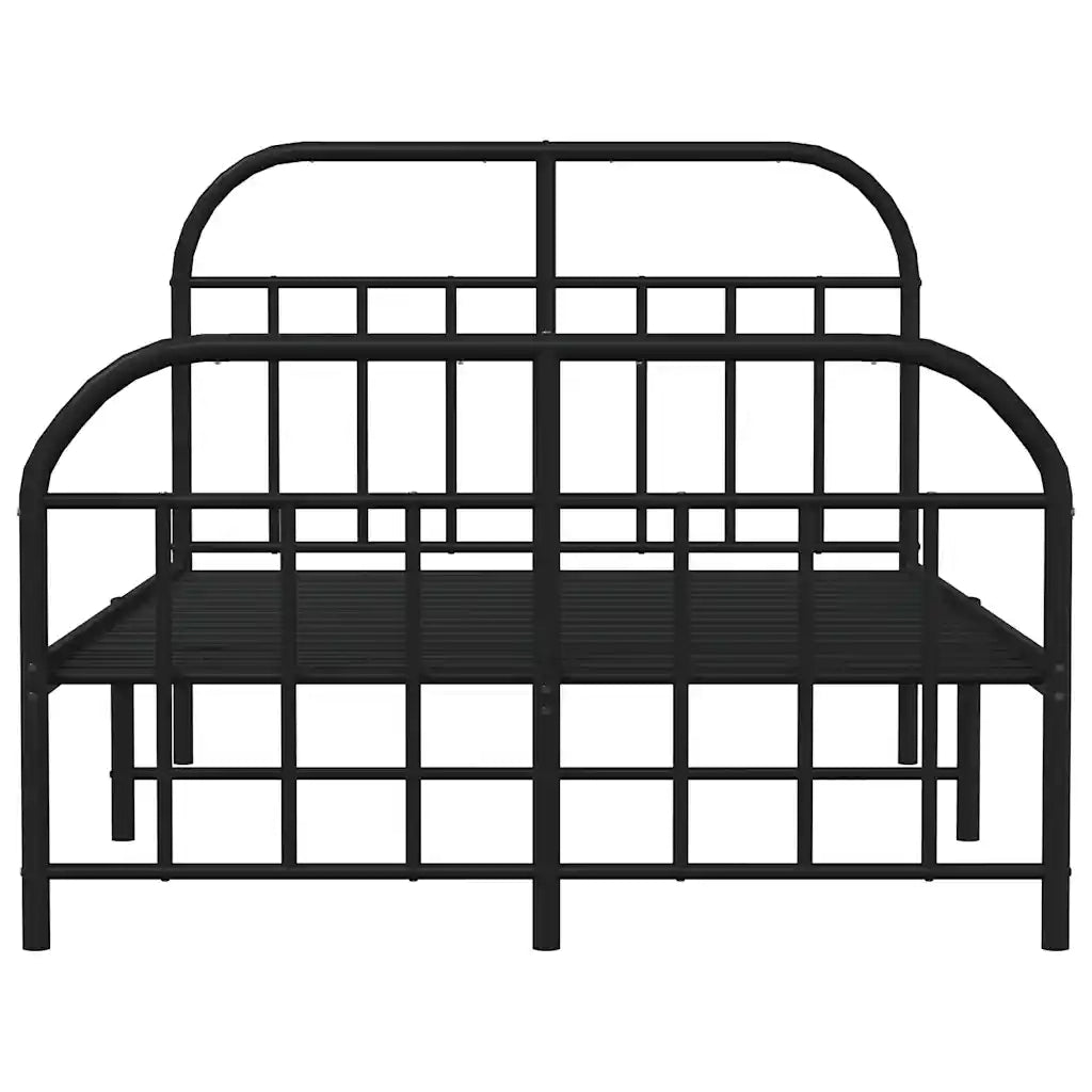 Giroletto con Testiera e Pediera-Struttura Letto Metallo Nero 120x190 cm 485836