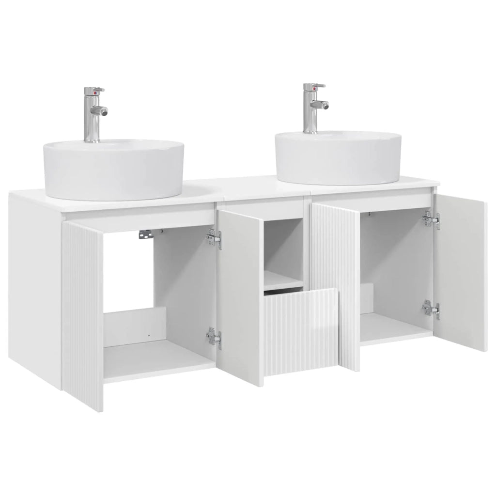Set di Armadi da Bagno 3 pz Bianco Lucido 49,5 x 44,5 x 65 cm 3405681