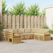 Set divano sezionale 9 pcs Bianco e Beige 304 x 185,5 x 73 cm 3392523