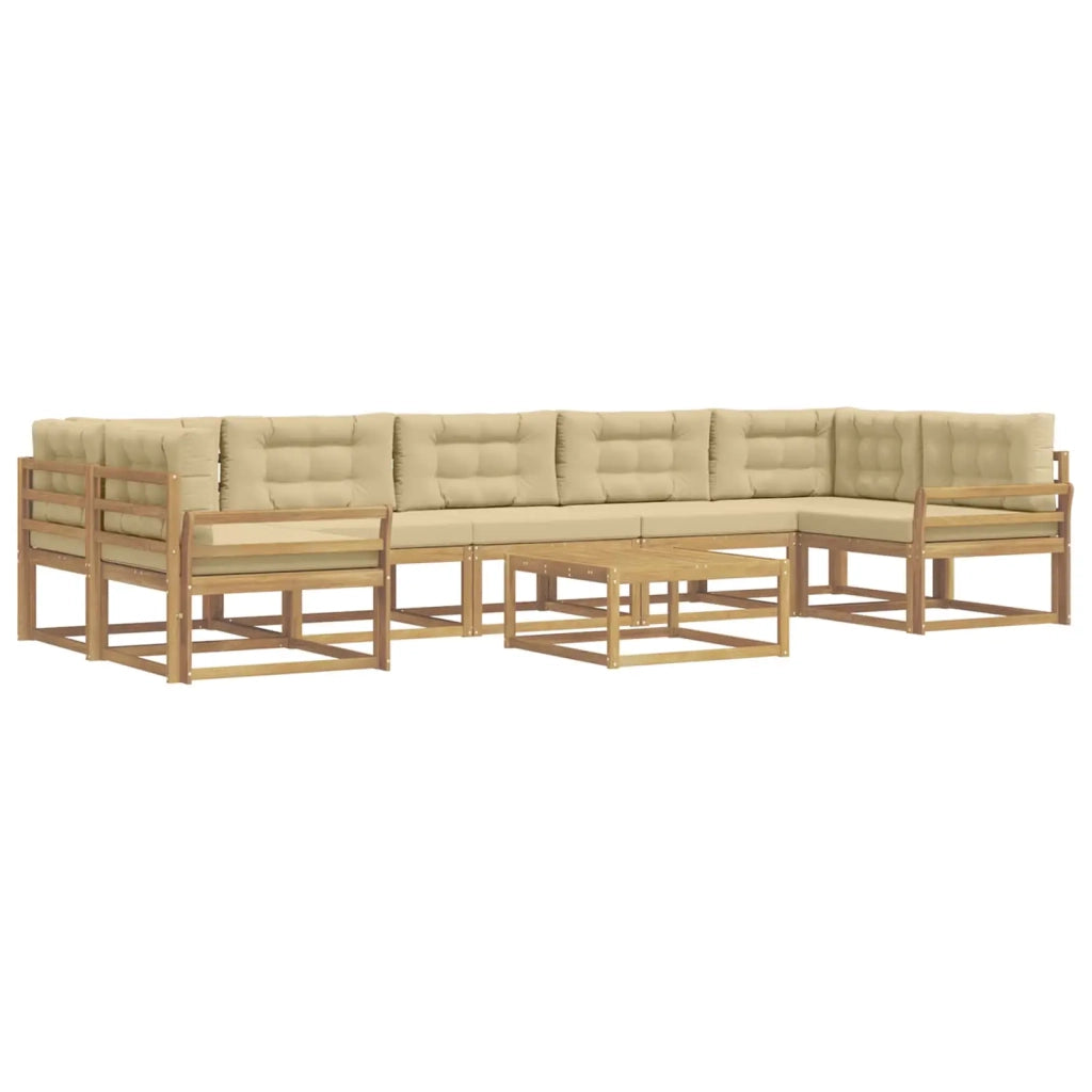 Set di divani da esterno 6 pz Bianco e Beige 3386202