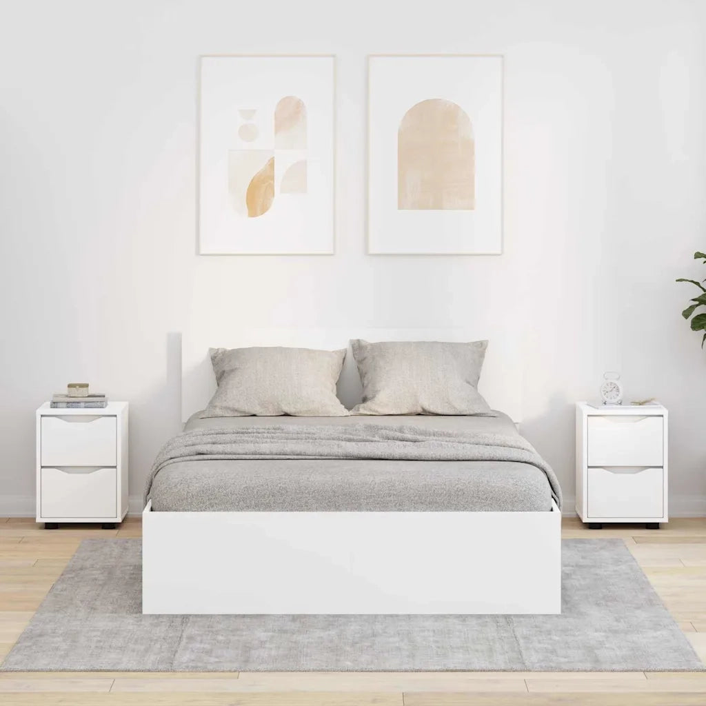 Comodini 2 pz-Set di 2 Tavolino da notte Bianco 30,5 x 30 x 43 cm Legno multistrato