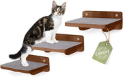 Kit di scale per gatti con trappola per gatti da 3 pezzi, parete da scalare per gatti, scala per gatti, accessori aggiuntivi per la parete da scalare per gatti, misura M, krabpaal in legno moderno
