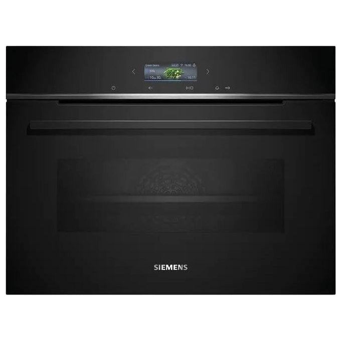 Siemens, Forno compatto da incasso iQ700, 60x45 cm, Nero, Pirolitico, Hydrolyse