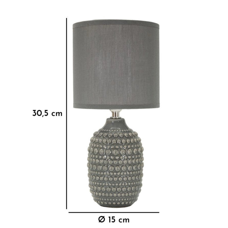 Lampadelle A Da Comodino Points Grigia cm ø 15x30,5