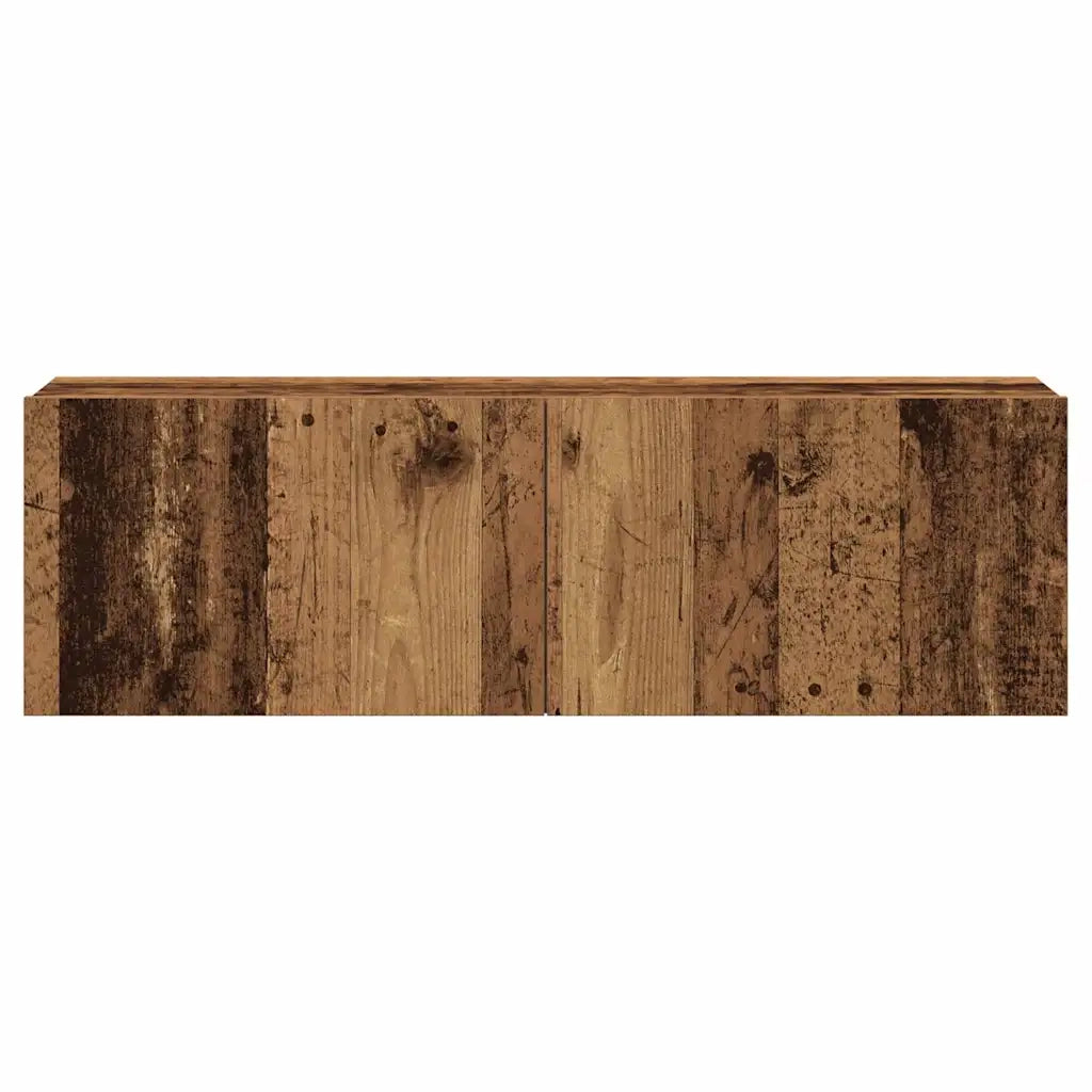 Set Mobile TV 7 pz | Armadietto TV | Mobile Porta TV Montato a Parete Legno Antico in Truciolato