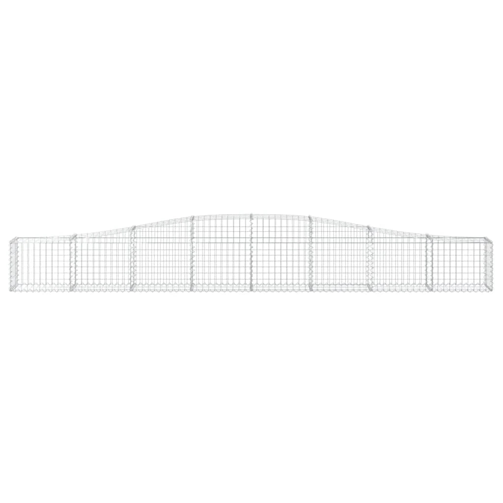 Cestini gabbioni recinzione a gabbia muro di contenimento ad arco 15 pezzi 400 x 30 x 40/60 cm ferro zincato argento 02_0040450